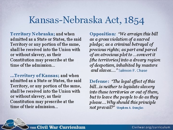 Kansas-Nebraska Act, 1854 Territory Nebraska; and when admitted as a State or States, the