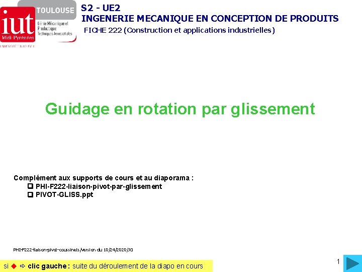 S 2 - UE 2 INGENERIE MECANIQUE EN CONCEPTION DE PRODUITS FICHE 222 (Construction