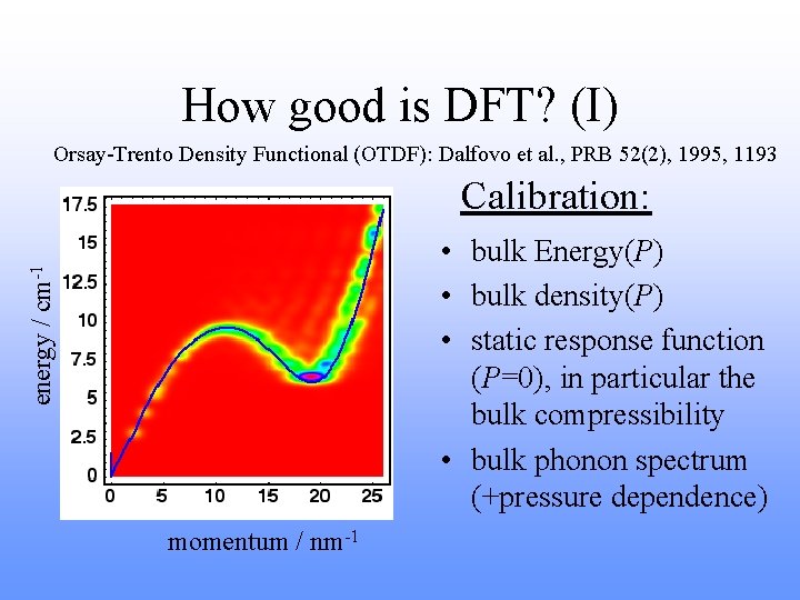 How good is DFT? (I) Orsay-Trento Density Functional (OTDF): Dalfovo et al. , PRB