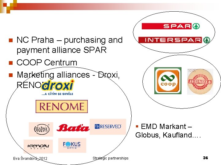 n n n NC Praha – purchasing and payment alliance SPAR COOP Centrum Marketing