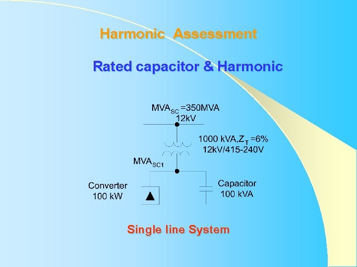 Harmonic Assessment Rated capacitor & Harmonic Single line System Harmonic Assessment Rated capacitor & Harmonic Single line System