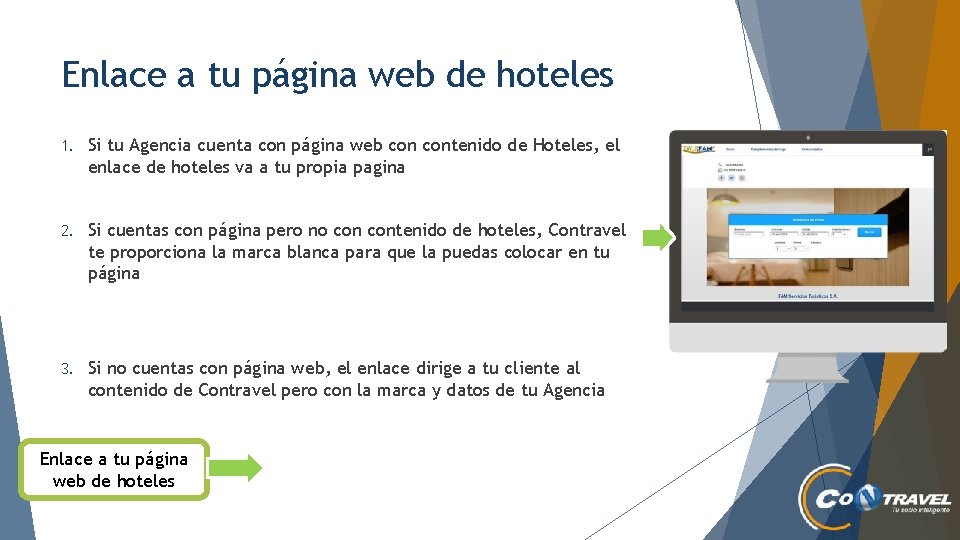 Enlace a tu página web de hoteles 1. Si tu Agencia cuenta con página