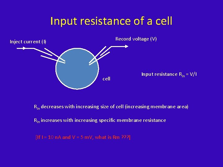 Cellular Neuroscience 207 Ian Parker Lecture 2 Passive