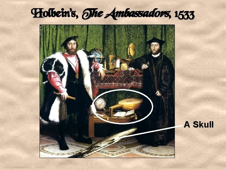 Holbein’s, The Ambassadors, 1533 A Skull 