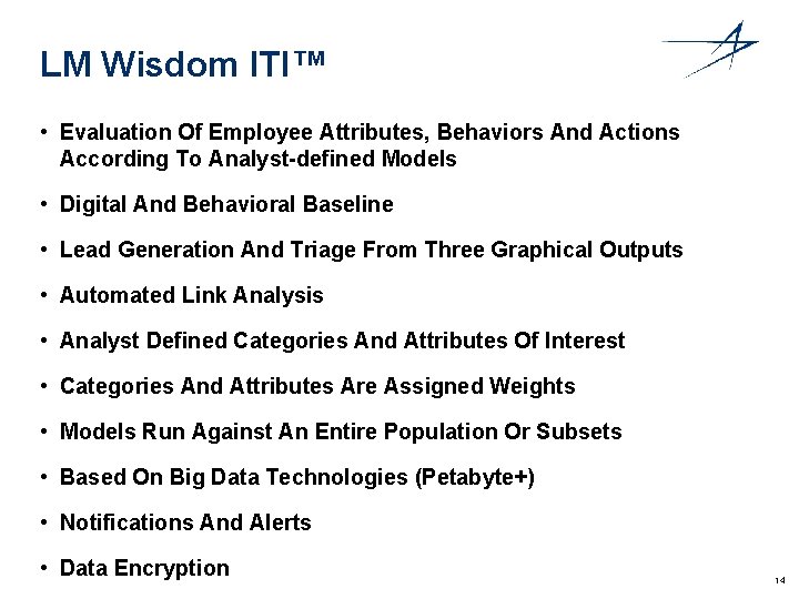 LM Wisdom ITI™ • Evaluation Of Employee Attributes, Behaviors And Actions According To Analyst-defined