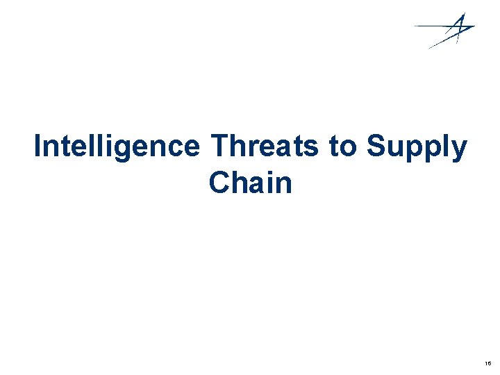 Intelligence Threats to Supply Chain 16 