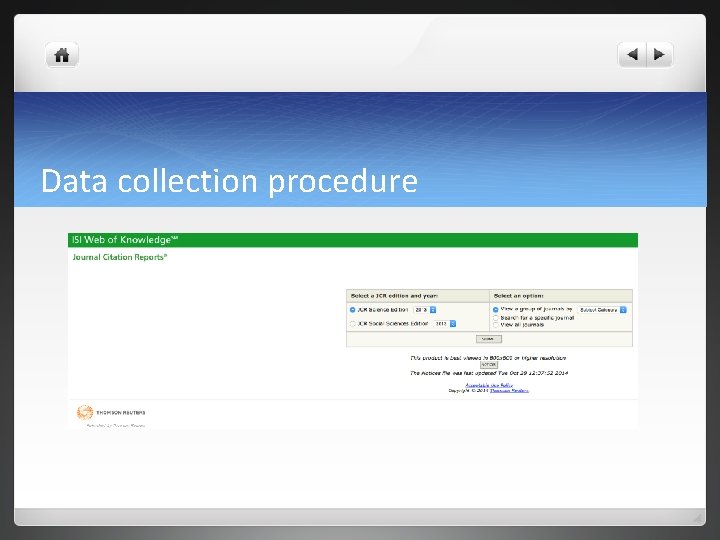 Data collection procedure Data collection procedure