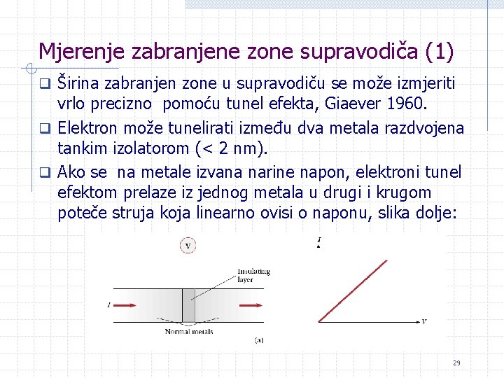 Mjerenje zabranjene zone supravodiča (1) q Širina zabranjen zone u supravodiču se može izmjeriti
