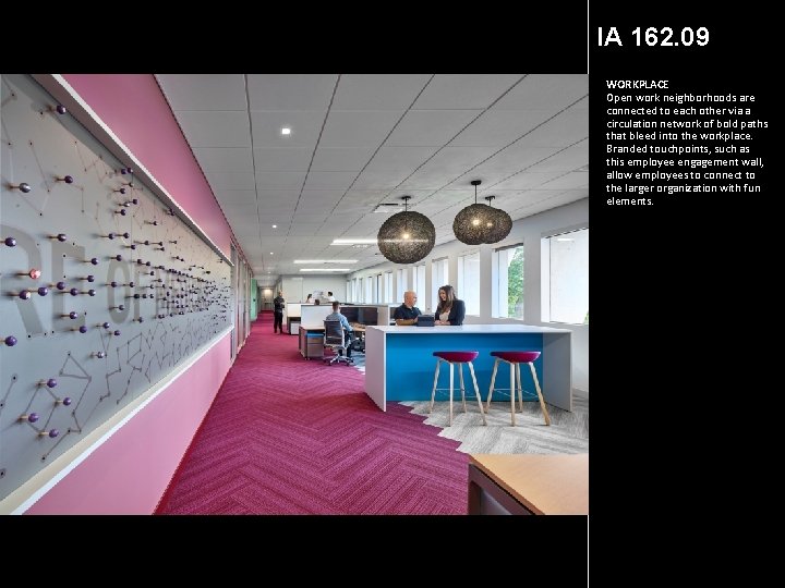 IA 162. 09 WORKPLACE Open work neighborhoods are connected to each other via a