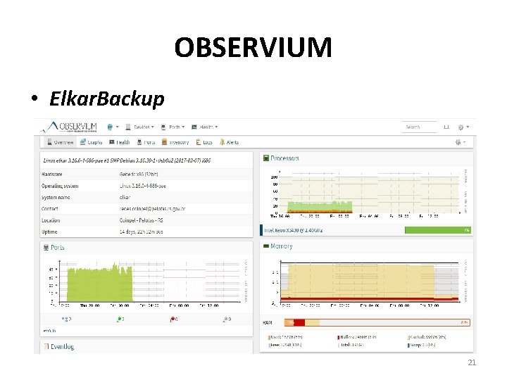 OBSERVIUM • Elkar. Backup 21 OBSERVIUM • Elkar. Backup 21