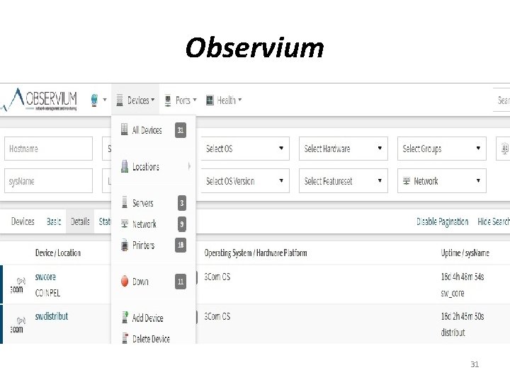 Observium 31 Observium 31