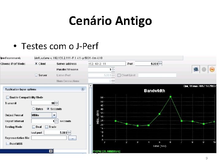 Cenário Antigo • Testes com o J-Perf 9 Cenário Antigo • Testes com o J-Perf 9