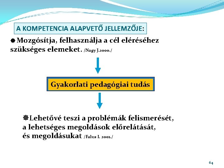 A KOMPETENCIA ALAPVETŐ JELLEMZŐJE: Mozgósítja, felhasználja a cél eléréséhez szükséges elemeket. /Nagy J. 2000.