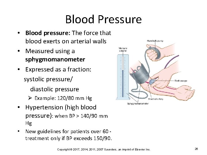 Blood Pressure • Blood pressure: The force that blood exerts on arterial walls •
