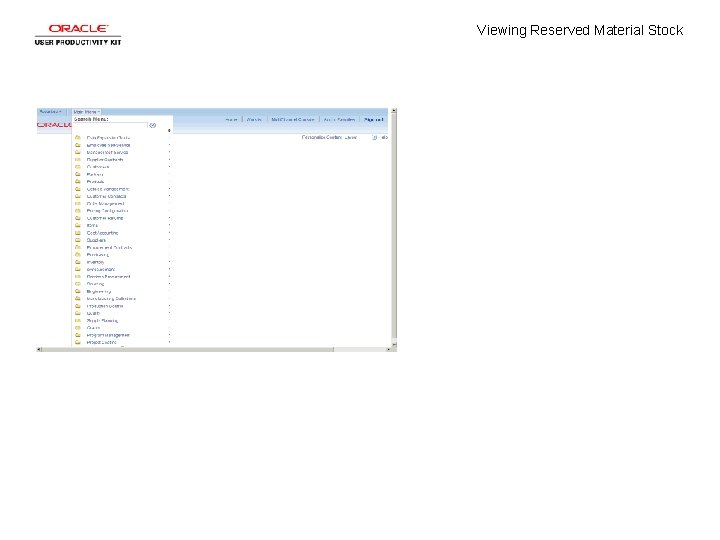 Viewing Reserved Material Stock 