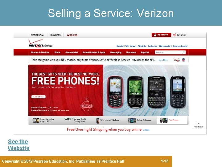 Selling a Service: Verizon See the Website Copyright © 2012 Pearson Education, Inc. Publishing Selling a Service: Verizon See the Website Copyright © 2012 Pearson Education, Inc. Publishing
