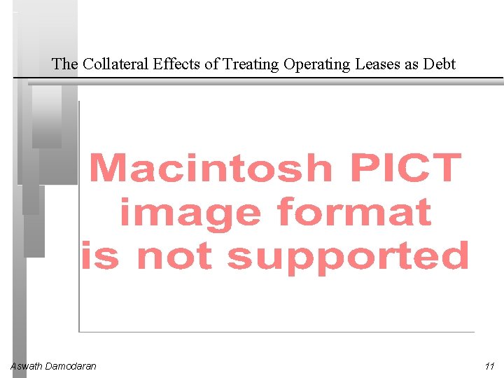 The Collateral Effects of Treating Operating Leases as Debt Aswath Damodaran 11 