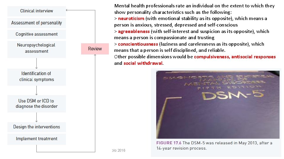 Mental health professionals rate an individual on the extent to which they show personality