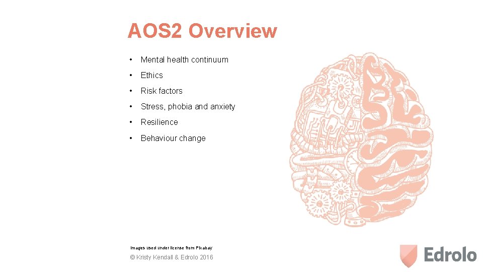 AOS 2 Overview • Mental health continuum • Ethics • Risk factors • Stress,