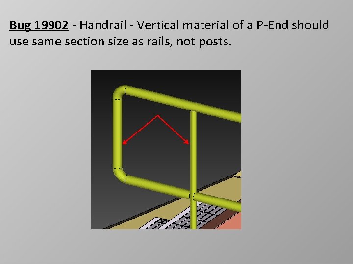 Bug 19902 - Handrail - Vertical material of a P-End should use same section