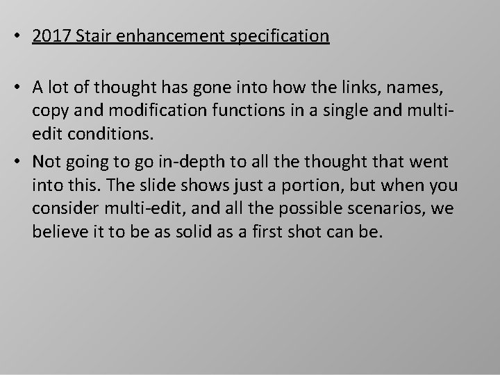  • 2017 Stair enhancement specification • A lot of thought has gone into