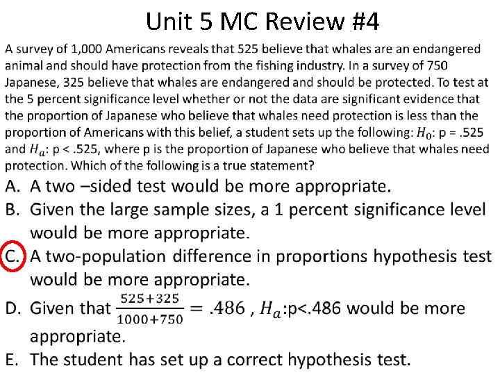 Unit 5 MC Review #4 
