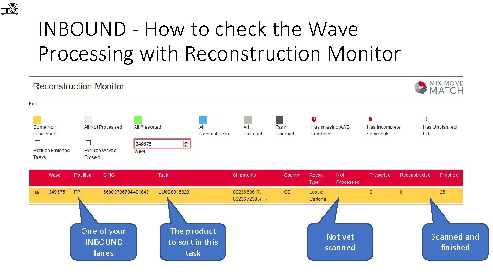 INBOUND - How to check the Wave Processing with Reconstruction Monitor One of your