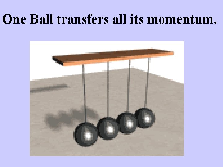 One Ball transfers all its momentum. 