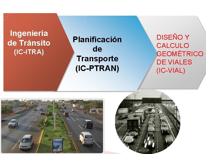 Ingeniería de Tránsito (IC-ITRA) Planificación de Transporte (IC-PTRAN) DISEÑO Y CALCULO GEOMÉTRICO DE VIALES