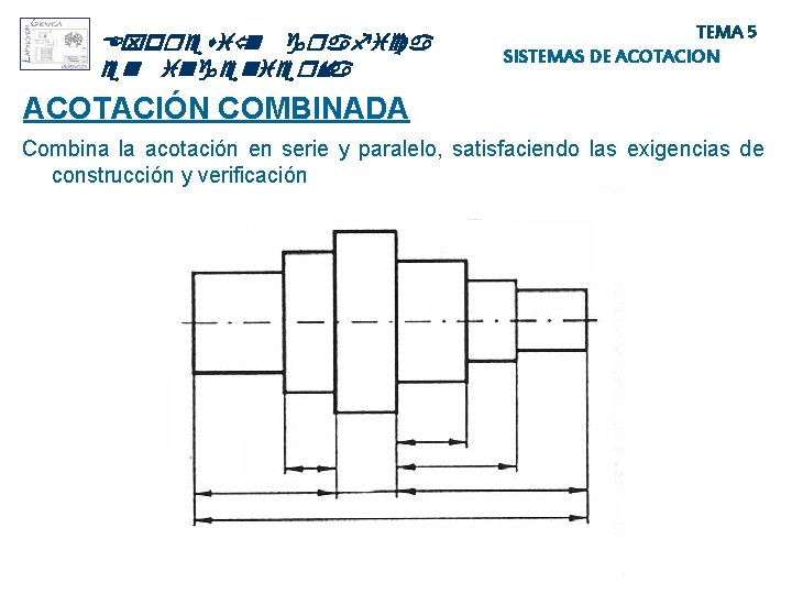 Expresió n grafica en ingeniería TEMA 5 SISTEMAS DE ACOTACION ACOTACIÓN COMBINADA Combina la Expresió n grafica en ingeniería TEMA 5 SISTEMAS DE ACOTACION ACOTACIÓN COMBINADA Combina la