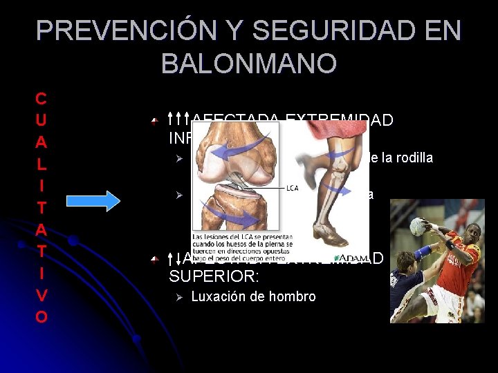 PREVENCIÓN Y SEGURIDAD EN BALONMANO C U A L I T A T I