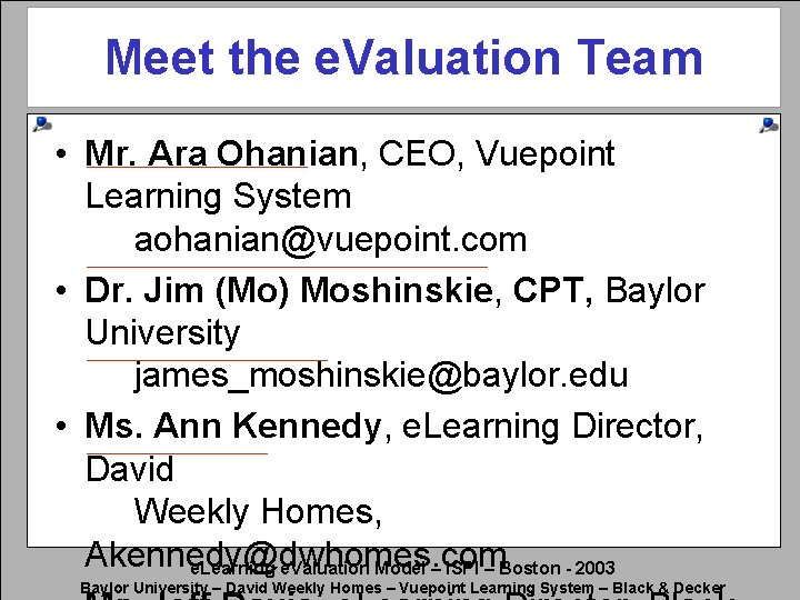 Vuepoint System A Process to Justify e Learning How to