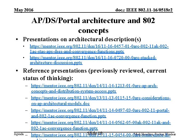 May 2016 doc. : IEEE 802. 11 -16/0518 r 2 AP/DS/Portal architecture and 802
