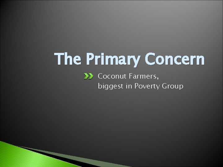 The Primary Concern Coconut Farmers, biggest in Poverty Group 