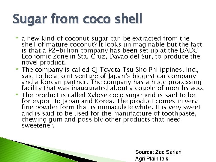 Sugar from coco shell a new kind of coconut sugar can be extracted from