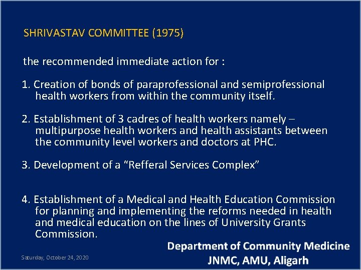 SHRIVASTAV COMMITTEE (1975) the recommended immediate action for : 1. Creation of bonds of