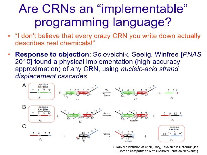 (From presentation of Chen, Doty, Soloveichik, Deterministic 7 Function Computation with Chemical Reaction Networks.