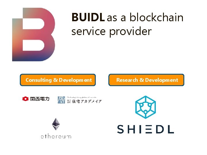 BUIDL as a blockchain service provider Consulting & Development Research & Development BUIDL as a blockchain service provider Consulting & Development Research & Development