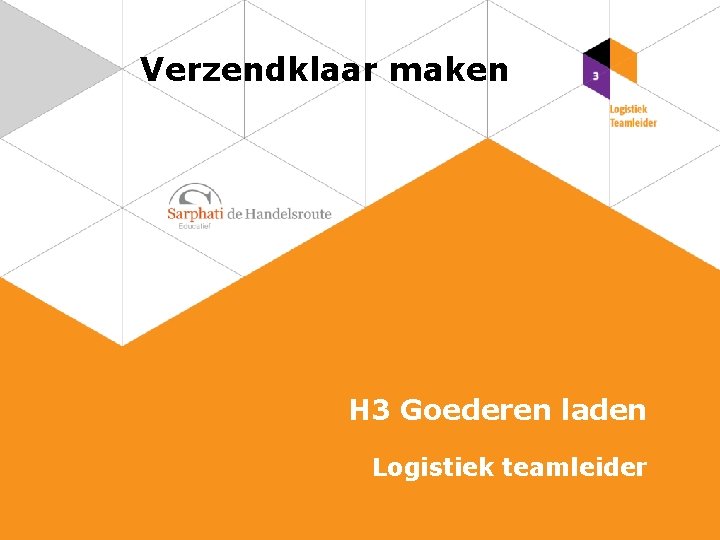 Verzendklaar maken H 3 Goederen laden Logistiek teamleider 