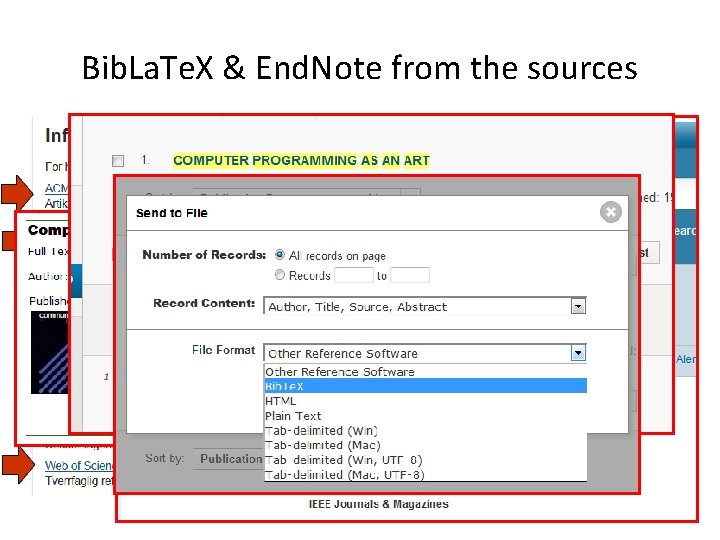 Bib. La. Te. X & End. Note from the sources 