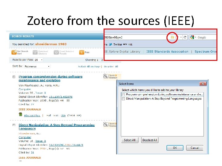 Zotero from the sources (IEEE) 