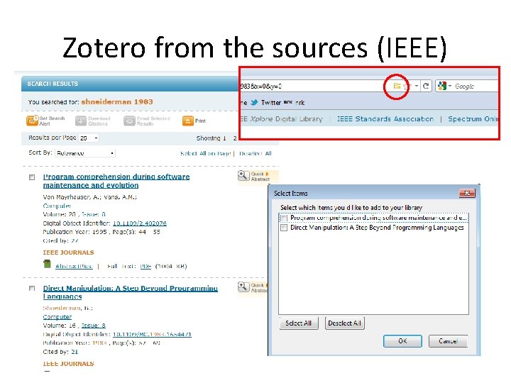 Zotero from the sources (IEEE) 