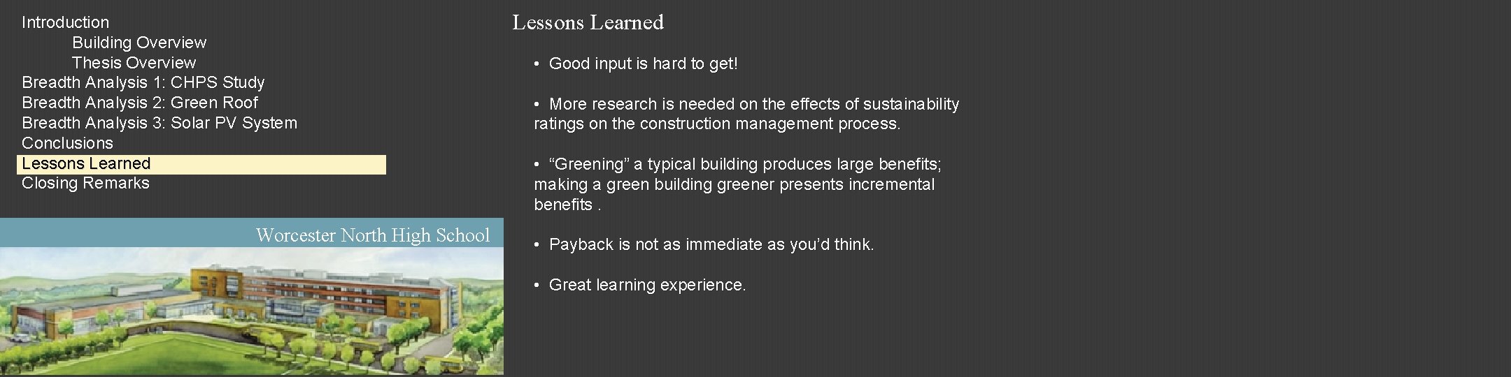 Introduction Building Overview Thesis Overview Breadth Analysis 1: CHPS Study Breadth Analysis 2: Green