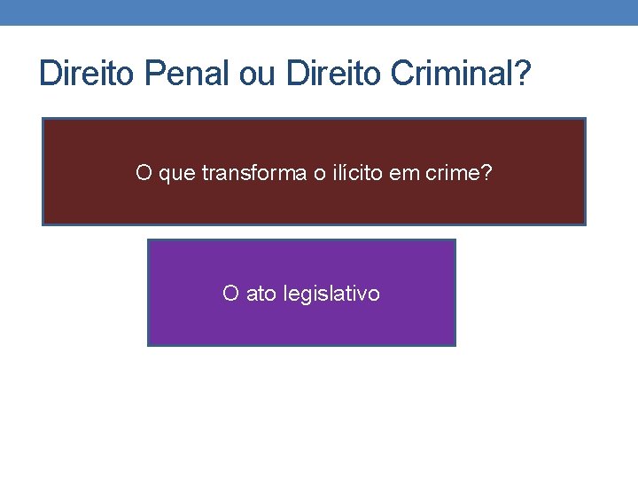 Direito Penal ou Direito Criminal? O que transforma o ilícito em crime? O ato