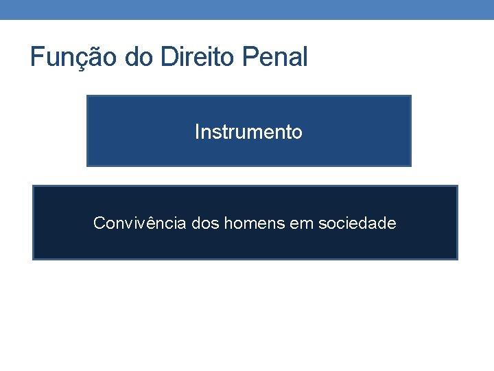 Função do Direito Penal Instrumento Convivência dos homens em sociedade 