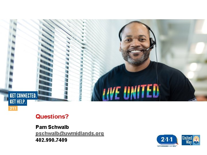 Questions? Pam Schwalb pschwalb@uwmidlands. org 402. 990. 7409 Questions? Pam Schwalb pschwalb@uwmidlands. org 402. 990. 7409