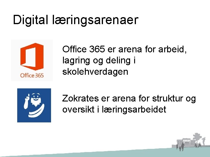 Digital læringsarenaer Office 365 er arena for arbeid, lagring og deling i skolehverdagen Zokrates