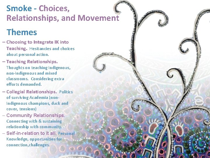Smoke - Choices, Relationships, and Movement Themes – Choosing to Integrate IK into Teaching.