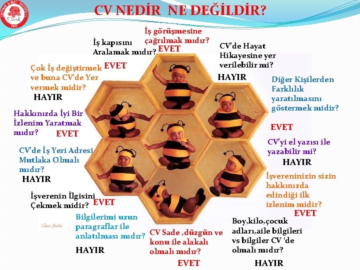 CV NEDİR NE DEĞİLDİR? İş görüşmesine çağrılmak mıdır? İş kapısını Aralamak mıdır? EVET Çok CV NEDİR NE DEĞİLDİR? İş görüşmesine çağrılmak mıdır? İş kapısını Aralamak mıdır? EVET Çok