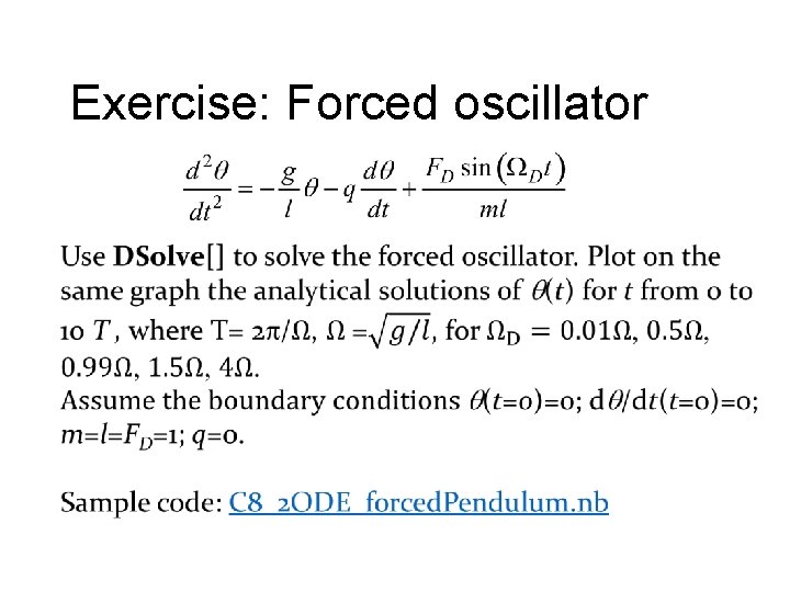 Exercise: Forced oscillator 